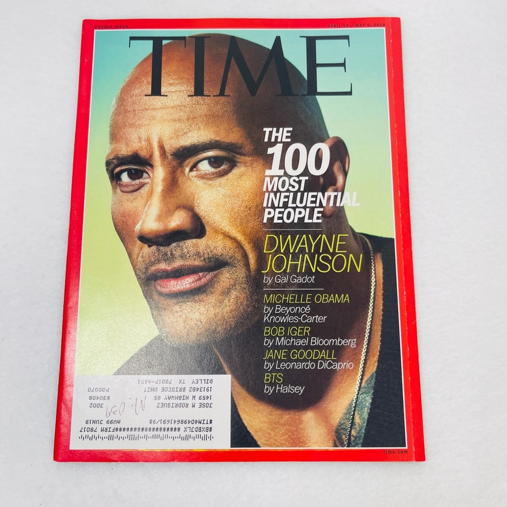 TIME Magazine April May 2019 The 100 Most Influential People Dwayne Johnson BTS